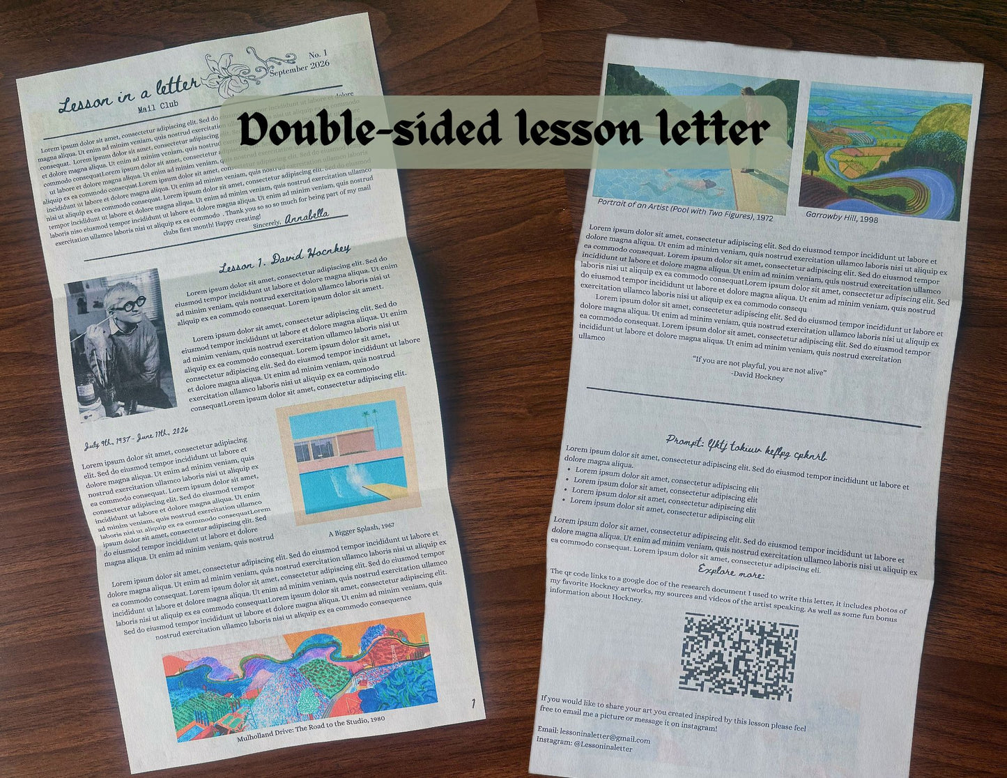 Lesson in a Letter (Monthly Mail Club)